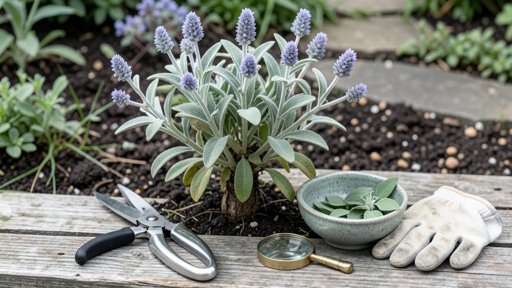 How to Harvest Sage Leaves: When Stems Turn Woody & Leaf Pairs Double