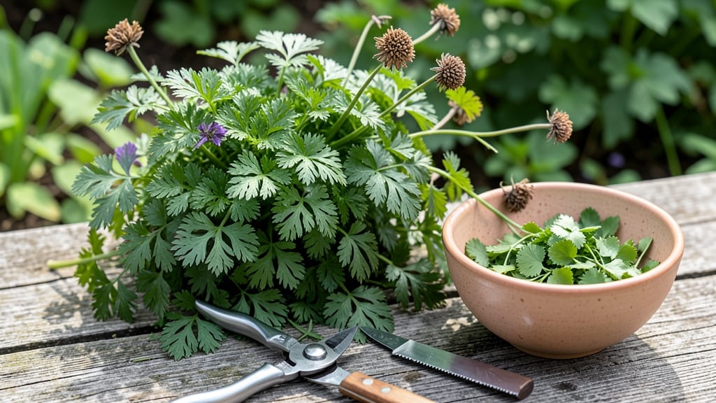 How to Harvest Coriander Plants: Stem Snap Test for Peak Flavor Before Bolting