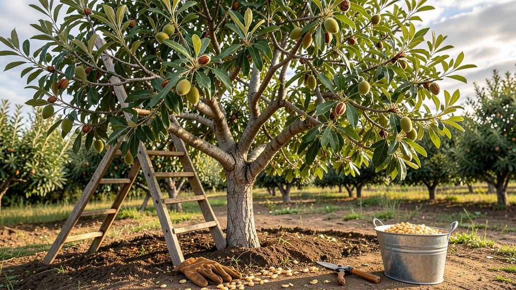 How to Harvest Almonds: When Shells Crack Open and Nuts Drop Easy